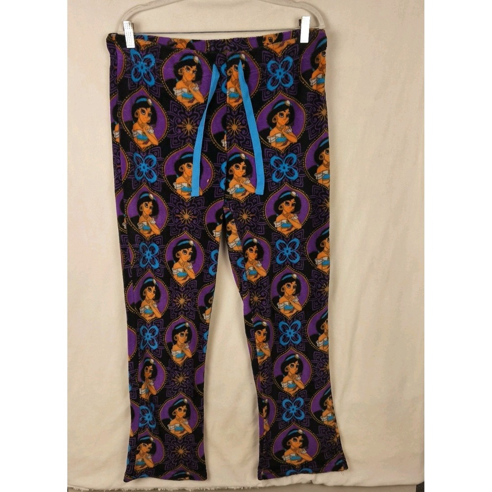 Disney Aladdin Women's Pajama‎ Bottoms Fuzzy Soft Jasmine Size Large
